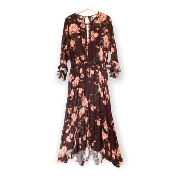 Johanna Ortiz x H&M Flounced Crepe Midi Dress, SIze M, - Picture 1 of 12